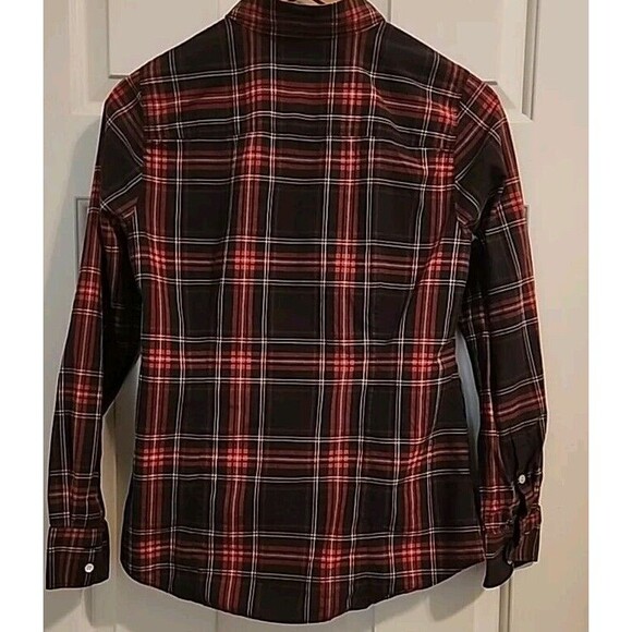 J Crew Womens Boy Fit Red Blue Plaid Long Sleeve Button Up Shirt Sz 8 - Picture 2 of 8
